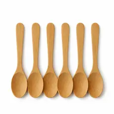 Kit 6 Colheres de Bambu para uso Culinário Cozinha 13cm - Vencedor