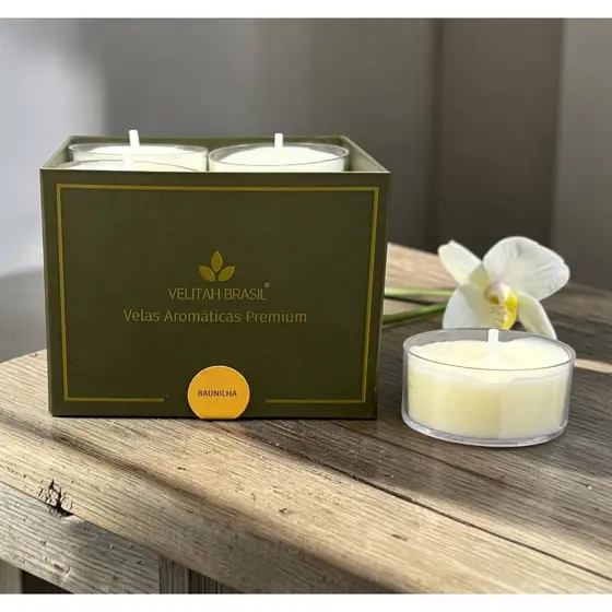 Vela Aromática Premium Baunilha C/12 Mini Velas Velitah Brasil