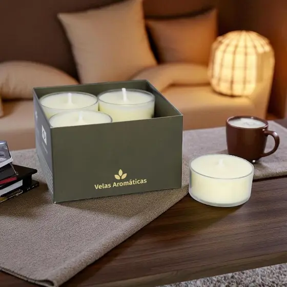 Vela Aromática Premium Maçã e Canela C/4 Mini Velas Velitah Brasil