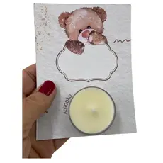 12 Lembrancinhas Aniversário Maternidade Vela Aromática Cartão Urso
