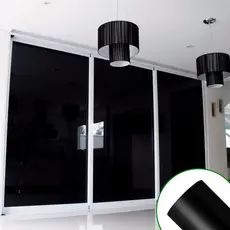 Película Auto Adesiva Vinil Preto Blackout Isola Luz Solar Janela Vidro Porta