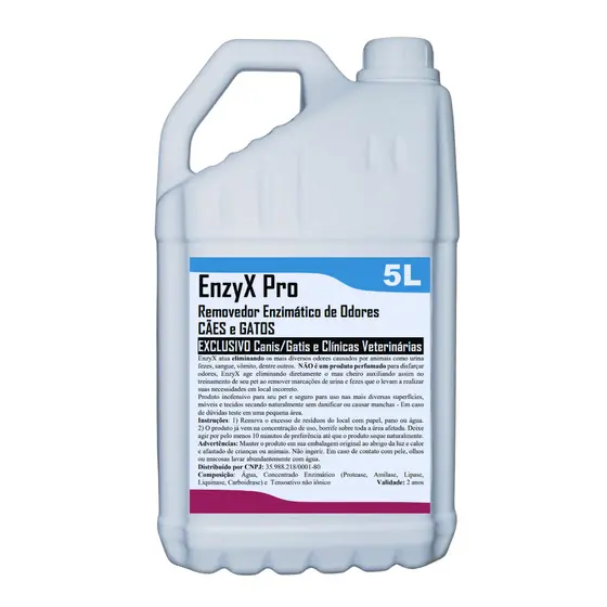 Enzyx Pro 5l Enzimático Removedor Profissional Odores Pet Cães e Gatos Enzimas