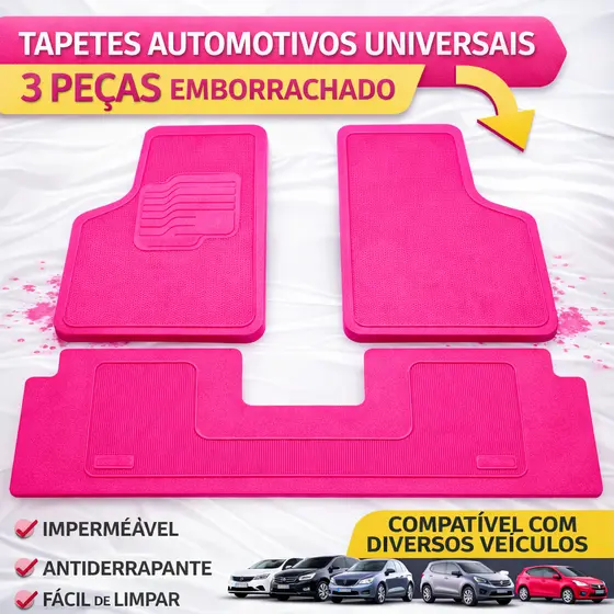 Tapete de carro universal colorido vermelho azul rosa