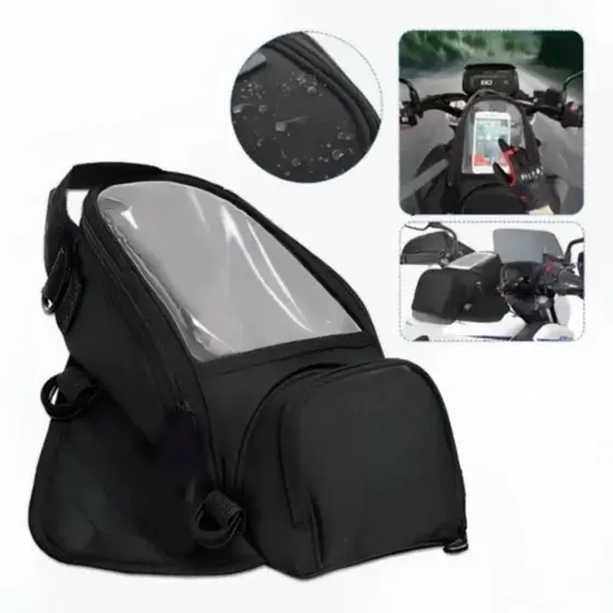 BOLSA  BAG TANQUE COMBUSTIVÉL ALFORGE MALA UNIVERSAL MOTOQUEIRO RESISTENTE A ÁGUA VISOR GRANDE E DUAAS ALÇAS LATERAIS