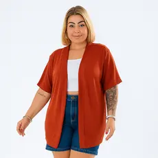 Kimono Plus Size Feminino Manga Larga  G A XG Terceira Peça Saida de Banho Praia
