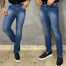 Calça Masculina Jeans Tradicional Slim Fit com Elastano