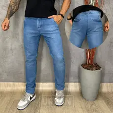 Calça Jeans Masculina Bolso Inclinado Esporte Fino Jeans Premium Slim Fit