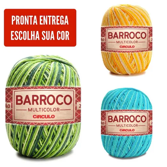 Barbante Barroco Multicolor 400g - Flores 100% Algodão