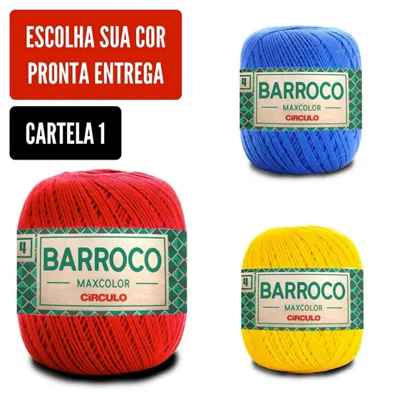 Barbante Barroco MAXCOLOR FIO 4 - 200g e 338 metros 100% Algodão