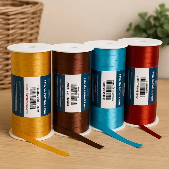 Rolo Fita Cetim 7mm 100 Metros Diversas Cores Promoção