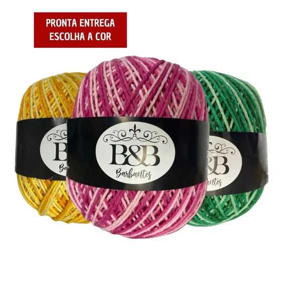 Barbante B&B Fio 6 200g Degradê 226 metros - Flores / Multicolor