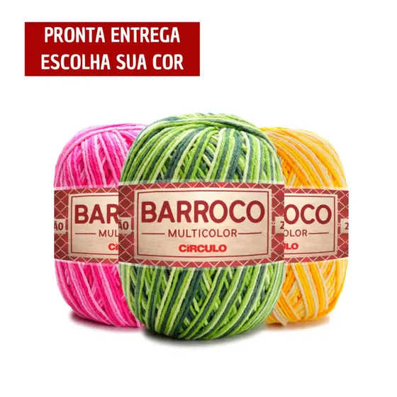 Barbante Barroco Multicolor 200g - Flores 100% Algodão