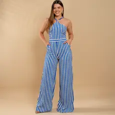 Macacão Feminino Pantalona Alcinha Elegante Macacão Crepe Macacão Longo Feminino