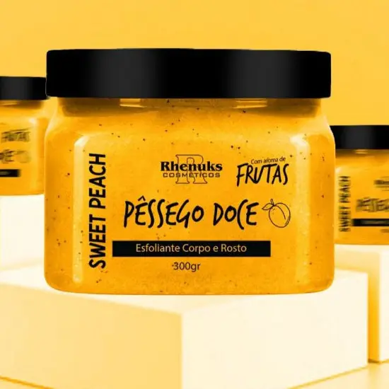 Esfoliante Para Corpo E Rosto - Pessego Doce - 300g - Rhenuks