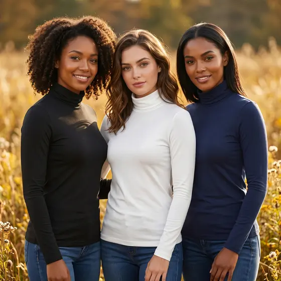 Camiseta Gola Alta Feminina Térmica Proteção UV 50+ Frio e Calor Lisa