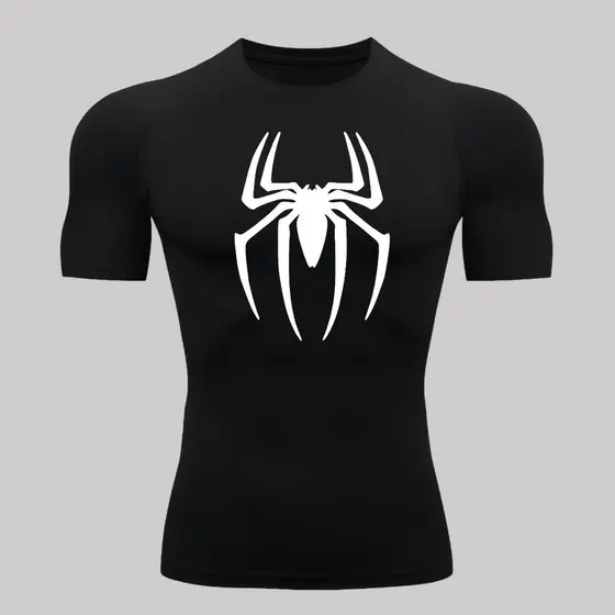 Camiseta Compressão Proteção Uv Manga Curta Homem Aranha Spider Man Térmica Rash Guard