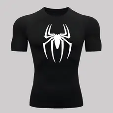 Camiseta Compressão Proteção Uv Manga Curta Homem Aranha Spider Man Térmica Rash Guard
