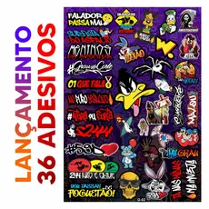 Cartela de adesivos 36 unidades - para Bike Carro Moto Capacete impreshow G-02