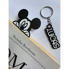 Chaveiro personalizado nome + Marca Paginas Mickey