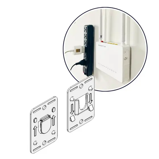 Gancho de encaixe parede Suporte adesivo dupla face sem furos roteador kit