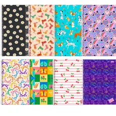 Kit 4 Caderno Espiral Capa Dura Universitário 1 Matéria 80 Folhas Feminino Jandaia Grande