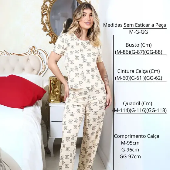 Pijama Malhinha Feminino Calça e Baby Look