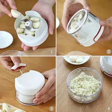 Mini Processador Manual Triturador de Alimentos 2 Laminas