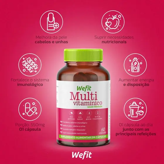 Multivitamínico A-Z 60 Cápsulas Energia Imunidade Wefit