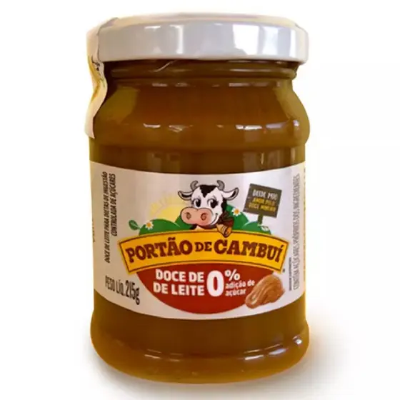 Doce de Leite Pastoso Zero Acucar Pote 215g Portao de Cambui