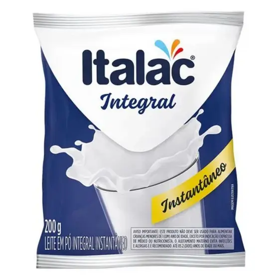 Leite Em Pó Integral Instantaneo Refil 200g Italac