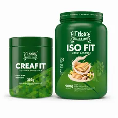 Kit Whey Iso Fit Zero Lactose 900g + Creatina Creafit Monohidratada 300G Fit House