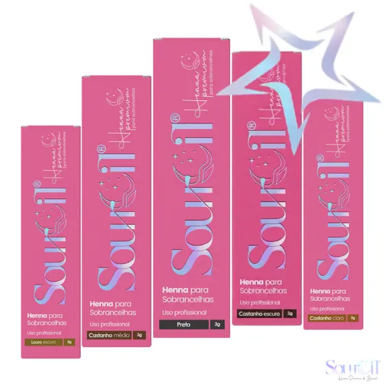 Nova Henna Sobrancelhas Sourcil 3,0 G Fixador com Biotina Brow Lamination Sem PPD Alta Fixação e Pigmentação
