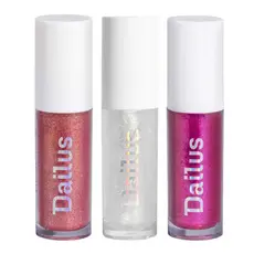 Dailus Lip Glitter Ultra Brilhante Hidrata Vegano Ácido Hialurônico Pantenol e Vitamina E - Escolha o Seu