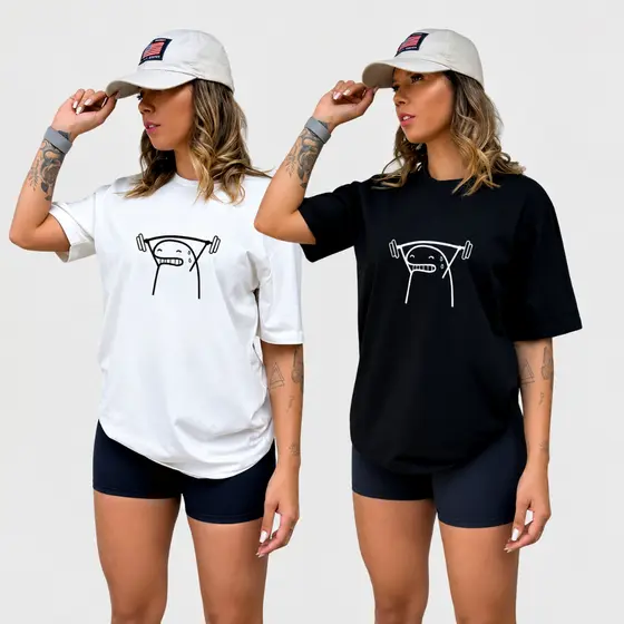 kit 2 Camisetas Fitness Tshirt Feminina Academia 100% Algodão Camiseta Treino camisa Casual