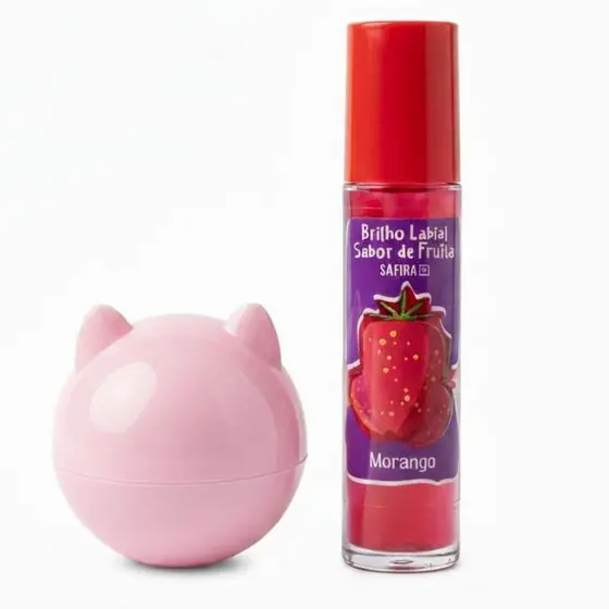 Kit Brilho Labial Safira + Balm Labial Vivai - Hidratação e Efeito Gloss