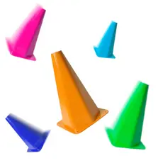 Kit Funcional Agilidade  5 Cones Demarcatórios Para Futebol, Patins, Skate, Fisioterapia, Crossfit e Treinos Funcionais