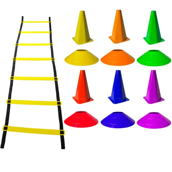 6 Cones 6 Chapéus Chinês e 01 Escada Agilidade Kit funcional Agilidade Completo Para Treino