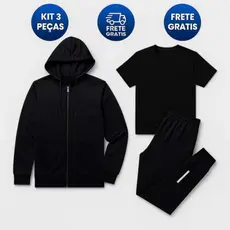 Kit 3 Peças Masculino 2025 | Jaqueta + Calça + Camiseta | Promoção Imperdível! - Oferta Imperdível