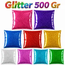 Glitter Purpurina 200g 500g Pó Colorido Artesanato Carnaval Unhas Resina Slime Festa Decoração