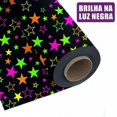 TNT Estampado Estrela Neon BRILHA NO ESCURO 1,00m X 1,40m