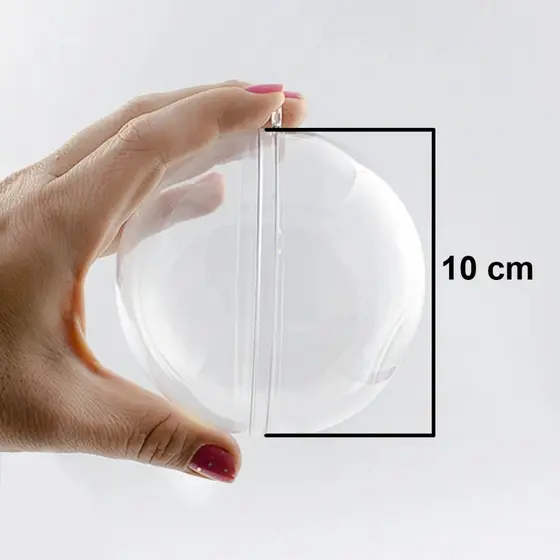 5/10/15 Bola Esfera acrílica de 10cm transparente para lembrancinha e decoração de natal e etc