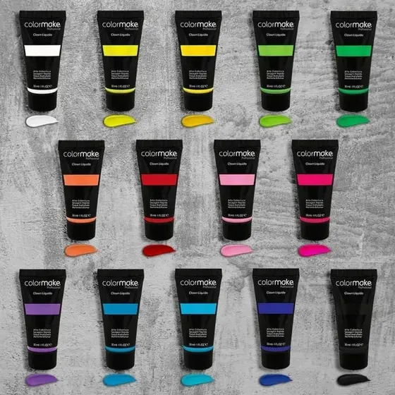 Colormake Clown Líquido 30ml Maquiagem Artística Profissional Facial Carnaval Halloween Teatro