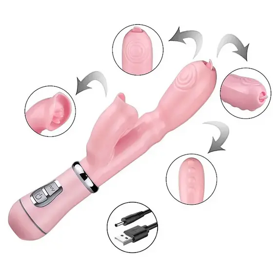 Vibrador Recarregável Estimulador de Clitóris Língua Ponto G Oral Vagina ZDB-13