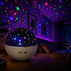 Globo Mágico Luminária Projetor Estrelas Galáxia Com Caixa Som Bluetooth LED RGB Quarto Bebe Abajur Céu Estrelado Musica