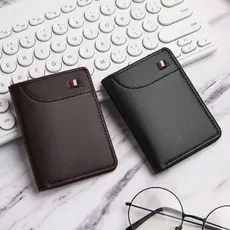 ​ Nova Carteira Ultrafina Masculina Porta Cartão Mini-Estilo Curto Vertical Slim Coreano Juvenil