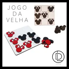 Kit 15 Tabuleiros Mickey Minnie Jogo da Velha 10cm PERSONALIZADO COM NOME / Tabuleiro em MDF para Lembrancinhas de Festa
