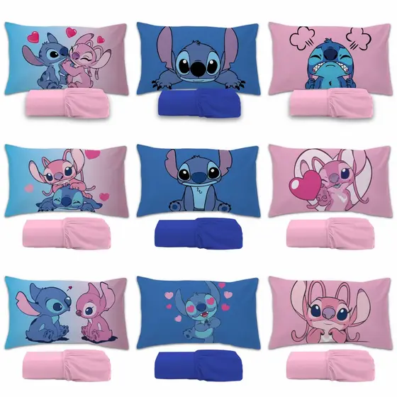 Jogo De Lençol 2 peças Infantil Temático De Personagens - Stitch