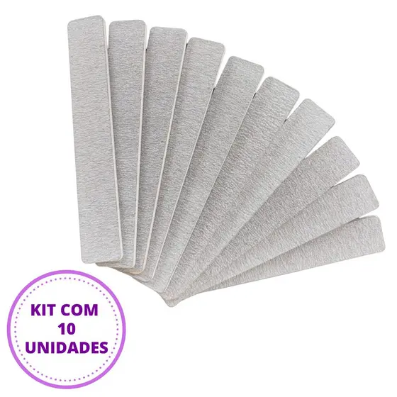 Kit 10 Lixas Banana Bananão Unha Gel Acrílico Retangular