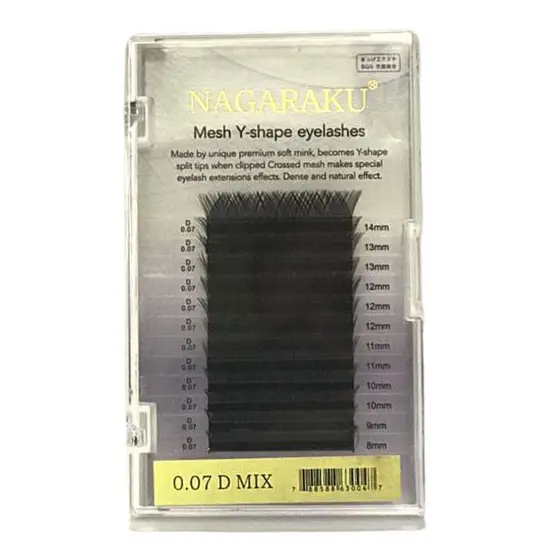 Kit Cílios Postiços 0.07d Mix Nagaraku De 14mm A 8mm