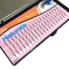 Cílios Tufo 12mm Navina Tufinho Para Alongamento 6 Fios 6D Curvatura D